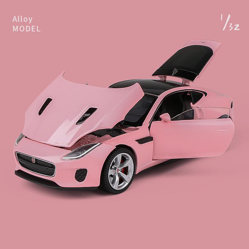 

1:32 Jaguar F-TYPE Coupe Модель автомобиля из сплава, литые игрушечные транспортные средства, металлическая модель автомобиля, высокая имитация звука и света, детская игрушка в подарок розовый