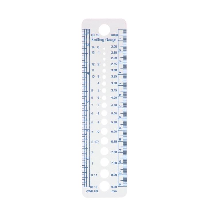 Knitting Needle Ruler Gauge Ruler Sewing Tools for Sewing Needle