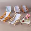 Plastic Foldable Beach Chair Model Mini Single Leather Sofa Model  For OB11 Doll