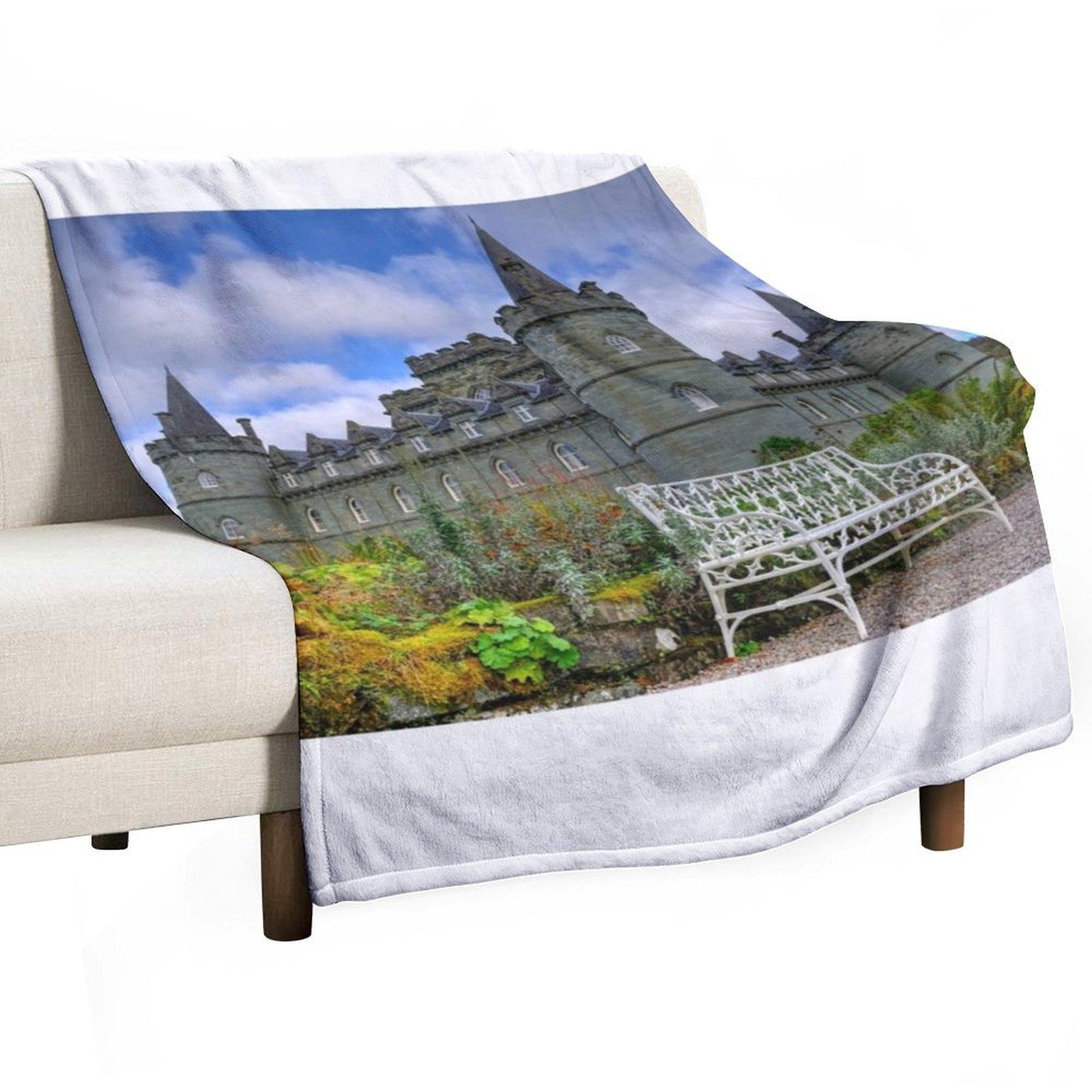 Inveraray Castle, Argyll, Scotland Throw Blanket Quilt Soft Plush Plaid Luxury Designer Flannel Blankets 30x40in