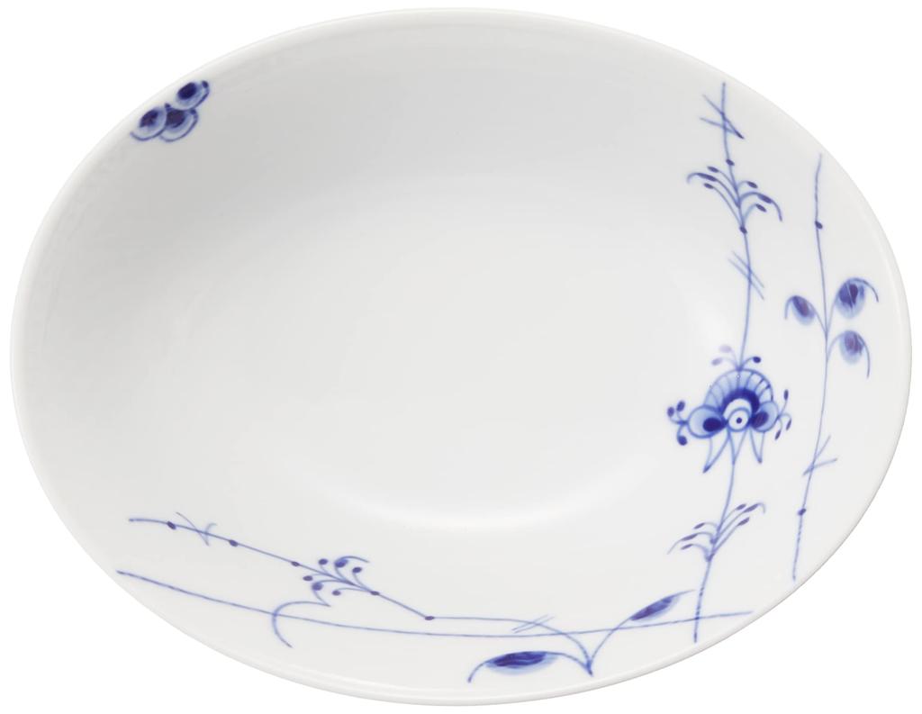 Imported Royal Copenhagen Blue Palmette Oval Bowl Pair 15cm Wedding Gift 1016952 [Regular Product]