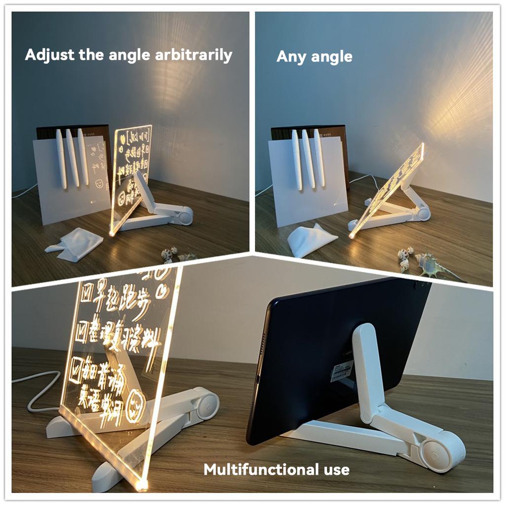 LED Glowing Transparent Marking Board Acrylic Erasable Adult, Children Art DIY Painting Board Home Office Store Supplies