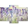 Three piece picture canvas print Field Flowers Violet