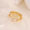 Luxury Cross Cubic Zirconia Stainless Steel Ring for Women Mama 18K Gold-plated Anti Fading Rings Wedding Jewelry Accessories