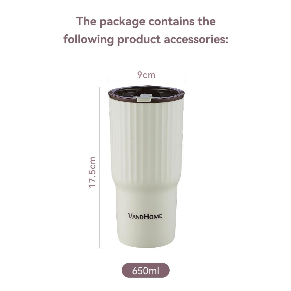 WORTHBUY 650 ML Becher Reise Tragbar Kunststoff Kaffeetasse Hitzebeständig Versiegelt Auslaufsicher Wasserflasche Für Student Erwachsener