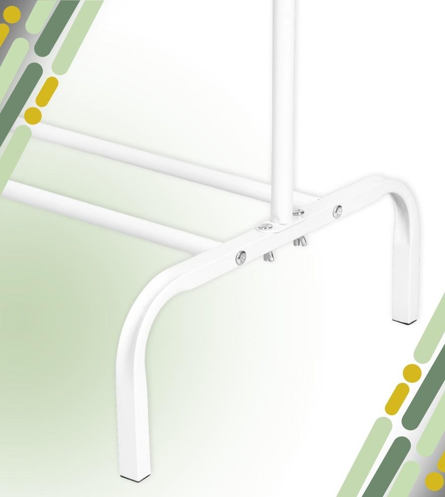 Standing coat rack for coats in the hallway, metal, white, floor-mounted