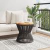 VidaXL Table basse avec base en fil de fer noir bois d'acacia massif, table latérale, table de salon, table d'accent, bout 365637