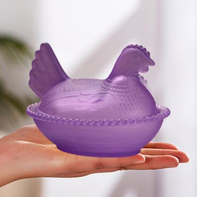 Tavuk Şeklinde Şekerlik Yumurtalık Üstünde Tavuk Kapaklı Cam Şekerlik Çiftlik Evi Yumurtalık Tatlı Tabağı Parti İkramları İçin Atıştırmalık Kasesi Ev Masaüstü Dekorasyonu