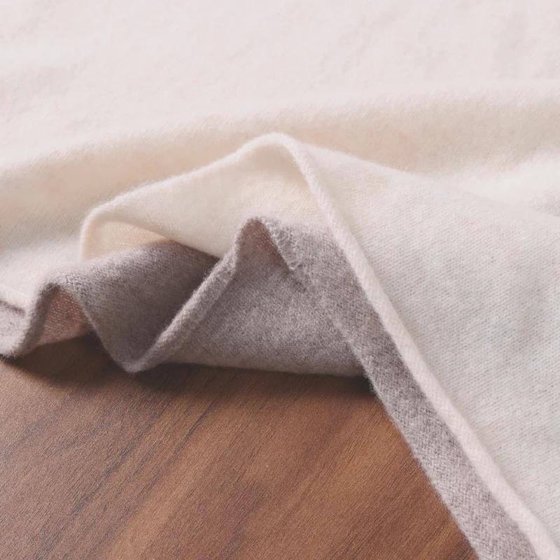 100% Cashmere Knitted Scarf Soft Warm Contrast Trim Fashion Accessory Winter Wrap Versatile Stylish Daily Wear Elegant Gift