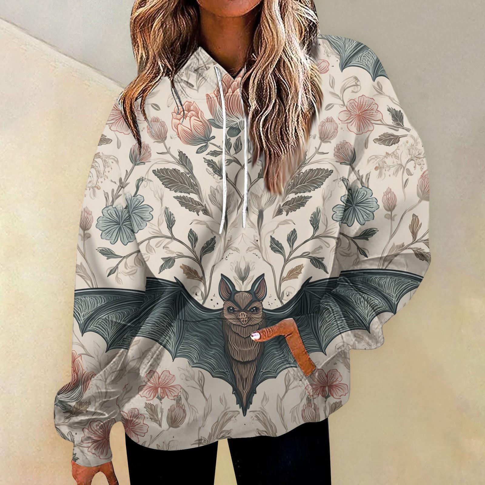 

Женская модная толстовка с принтом, повседневная толстовка с капюшоном и карманами XL