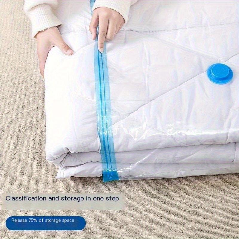 4pcs Space Saving Vacuum Storage Bag with Hand Pump - Oversized Compressed Clothing, Blankets, Bedding Bags -  Travel Storage