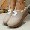 Fashion Women's Thick-soled Baotou Slippers 2025 Autumn New Plus Size Solid Color Fashion Round Head Non-slip Flat Platform Sandals