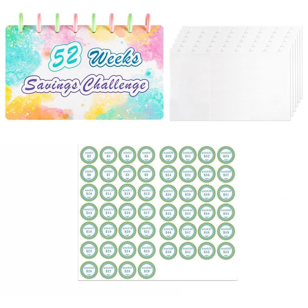 

Еженедельный блокнот для сбережений в конвертах, красочный денежный планер, блокнот для челленджа сбережений, Милашки Style 3