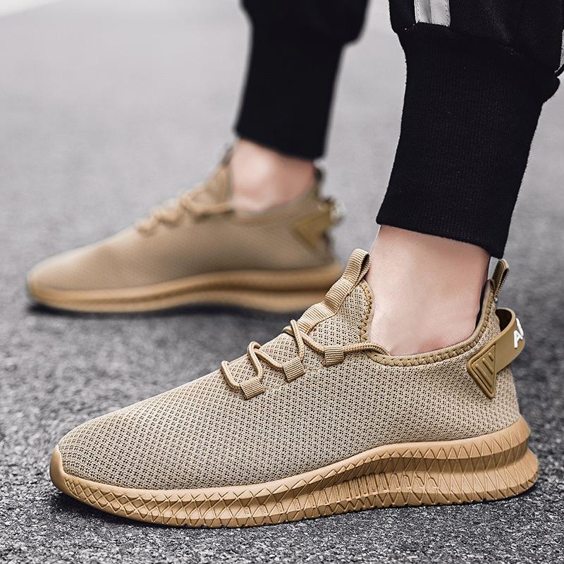 Large size men's shoes light and breathable running shoes outdoor sports coconut shoes flying woven mesh casual walking shoes men