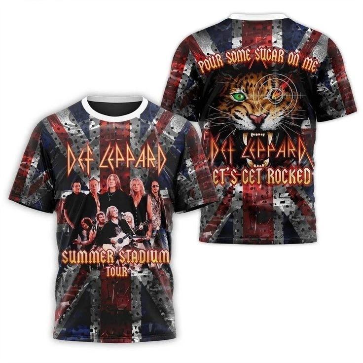 Def Leppard Summer Stadium Tour Let Get Rocked Design 3D T-Shirt PP2803 XXL