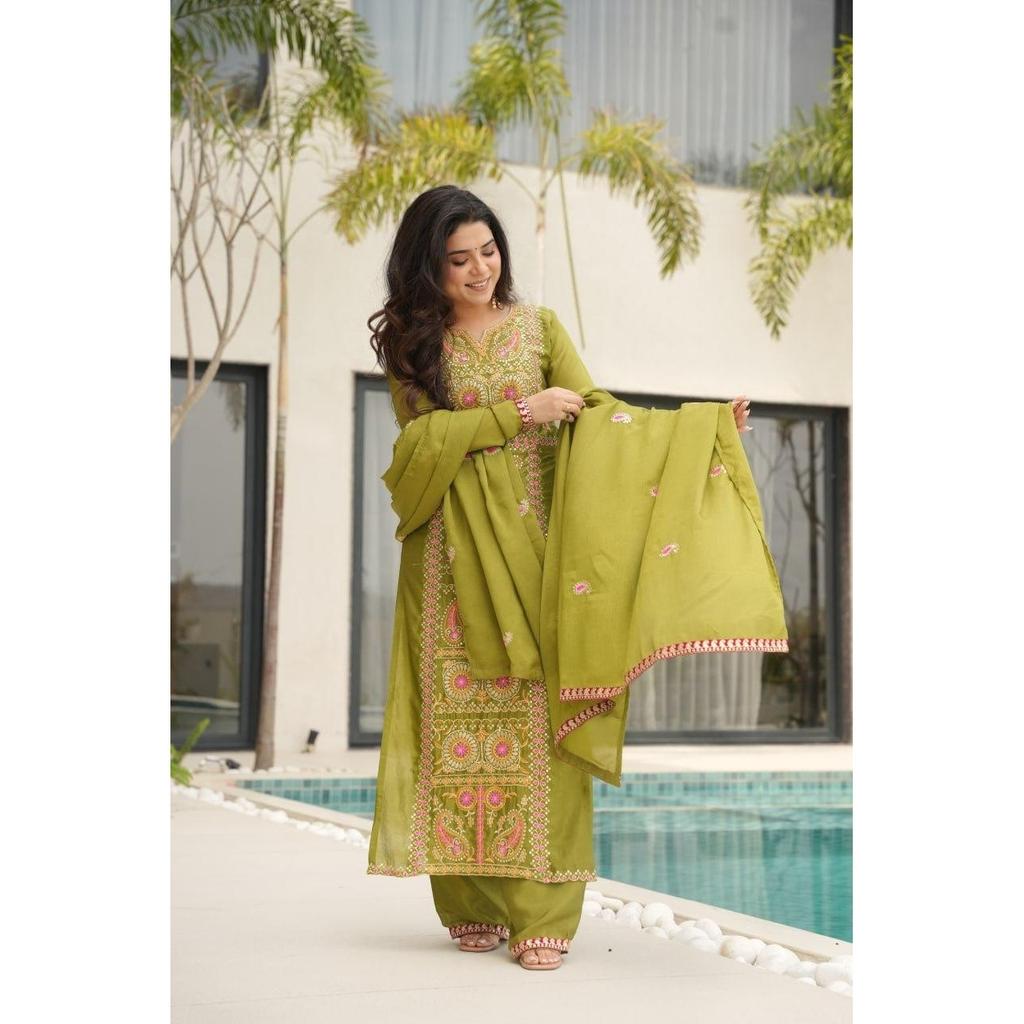 Conjunto de Kurta Pantalón Dupatta de Diseñador Pakistaní Eid Bollywood Hermoso Salwar Kameez