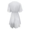 Women's V-neck Dress Summer Cross Strap Ruffle Hem Chiffon Casual Beach Dresses