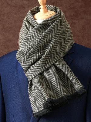 Winter Plaid Scarf Design Men Cashmere Pashmina Warm Shawl Lady Wrap Tassel Scarves Knitted Thick Blanket