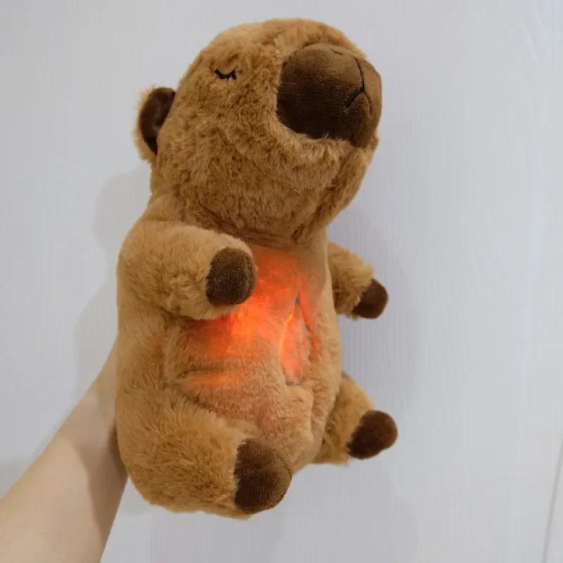 New Breathing Bear Capybara Capibara Music Cute Plush Toys Cross-border Boutique Bedtime Soothing Doll Toys Kids Birthday Gift