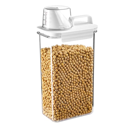 MiniMood Airtight Rice Container, Slim, Clear Storage Container for Refrigerator Storage, Measuring Lid for Secure Seal and Freshness, Storage Capable