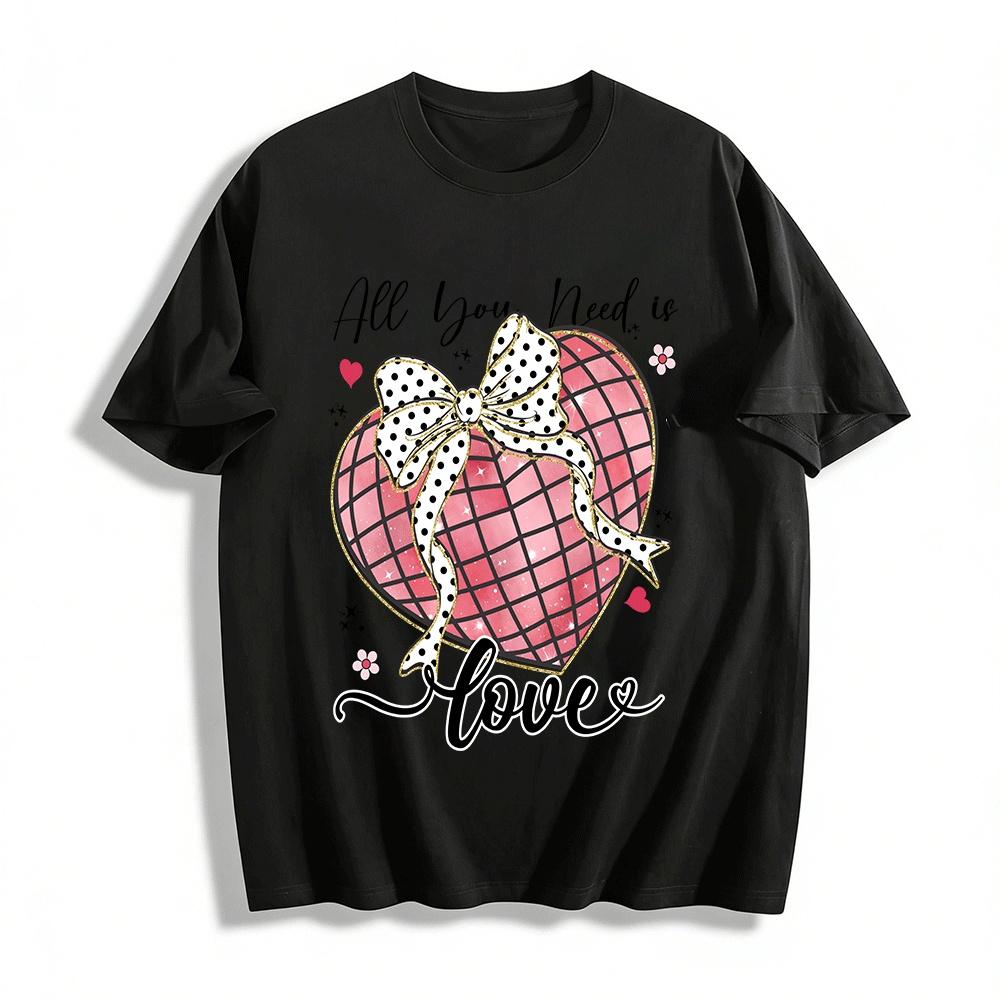 All You Need Is Love Graphic Casual Top Pure cotton T-shirt XXS