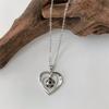 PANJBJ Collana Cuore d'Amore in Argento Sterling 925 con Zirconi per Donna Design Calcio Festival Tendenza Dolce Gioiello Regalo Dropshipping