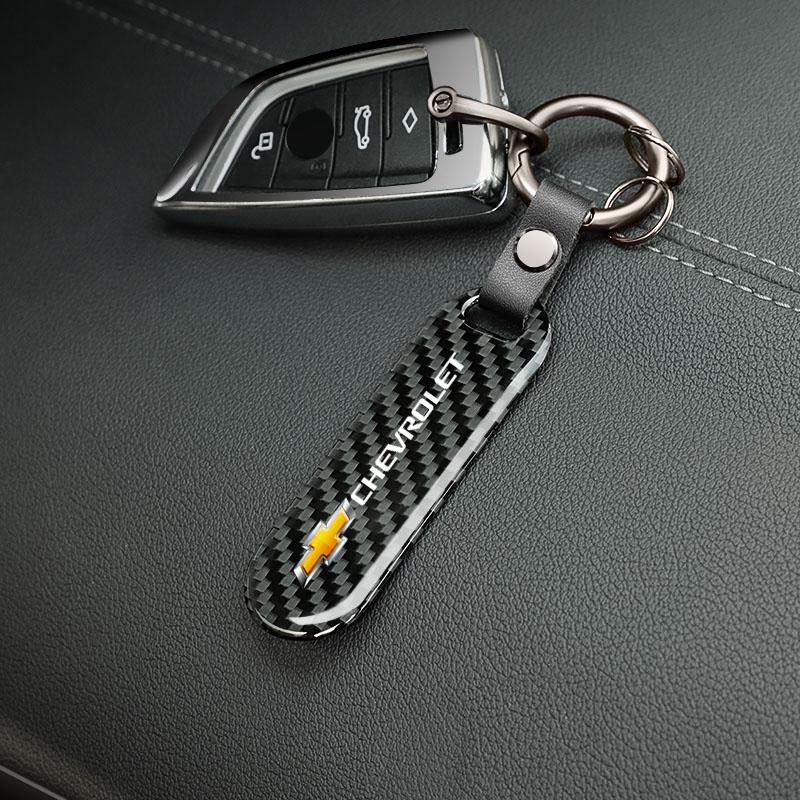 Hbrn5 Car Key Rings Quality Carbon Fiber Keychain Waist Buckle For Chevrolet Corvette Montana TrailBlazer Silverado Traverse Camaro