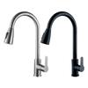 Kitchen Faucets Brushed Nickel Pull Out Kitchen Sink Water Tap Deck Mounted Mixer Stream Sprayer Head Hot Cold Taps Sliver