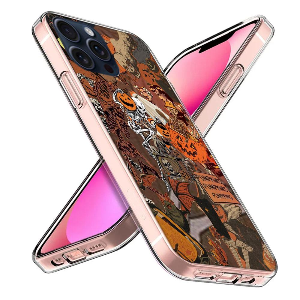 Halloween Fall Art Witch Cat Clear Phone Case For Iphone 17 Air 16 Pro Max 15 Pro 14 Plus 17E 16E 11 13 12 Mini Cover Cases Fund
