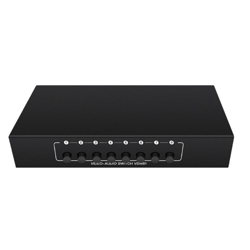 

Professional 3RCA audios Switcher Box 8Input Heavy Duty Metal Construction Effortless Device Switching Studio Equipment