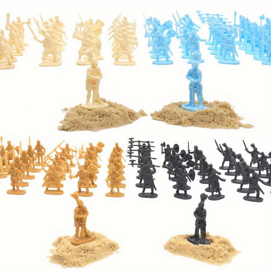 50pcs Mini Medieval Soldier Figurines - 12 Styles Miniatures for Military Enthusiast RPG War Games Table Ornament Car Decor JXB