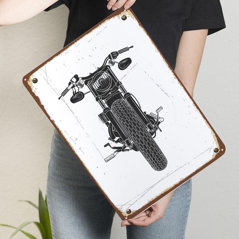Motorcycle Front View Metal Signs Vintage Poster Room Decorations Custom Tinplate Sign for Wall Art Decoration Coffee Bar Retro
