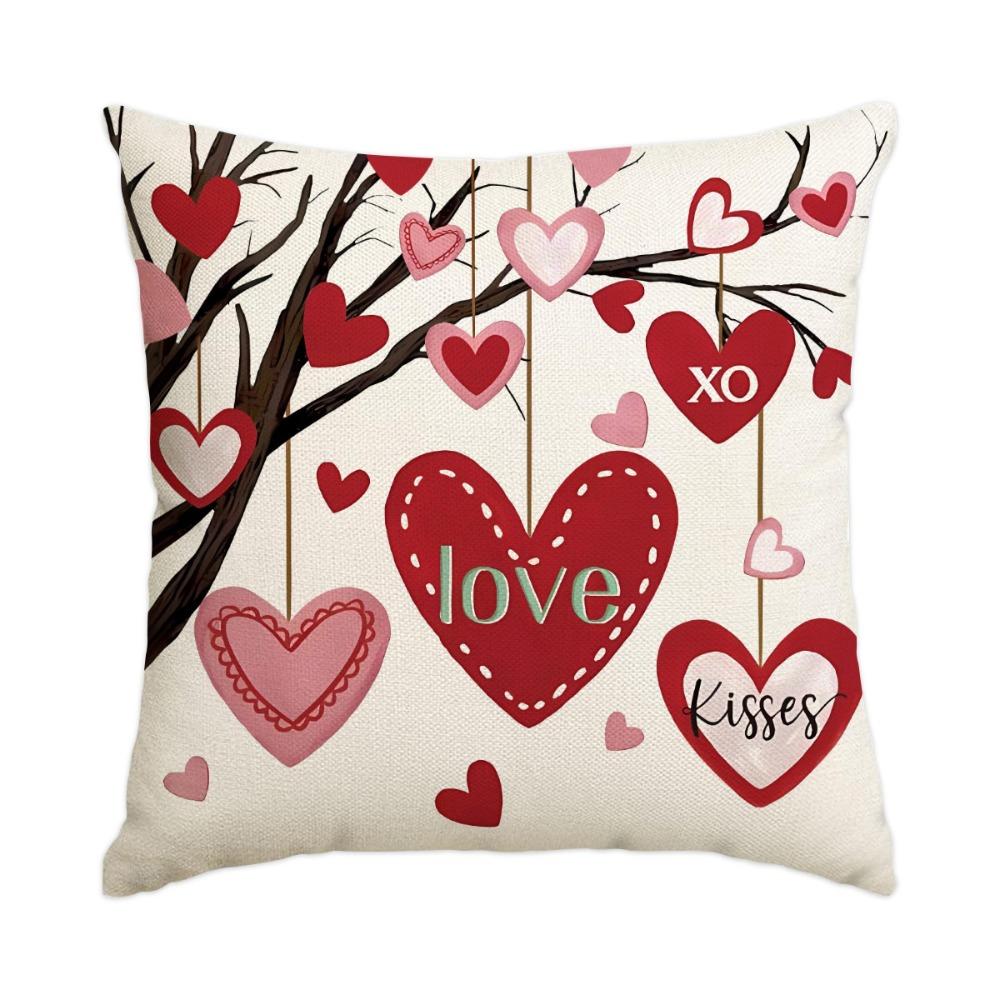 

45*45cm Valentine s Day Cushion Cover Pink Love Pattern Valentine s Day Pillow Cover Red Decorative Pillowcase Home Decor