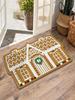 Gingerbread House Alien Welcome Doormat Bedroom Kitchen Floor Mats Non-Slip Outdoor Rugs Christmas Home Decoration