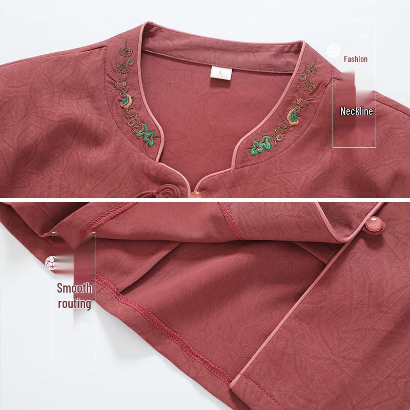 Elderly Women's Summer Breathable Blouse Set