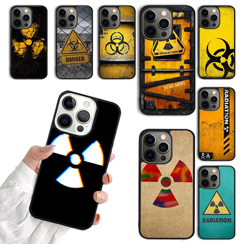 Nuclear Radiation Warning Sign Phone Case For iPhone 17 Air 15 16 11 12 13 14 Pro Max Cover For iPhone 17 Air Max Plus Fundas