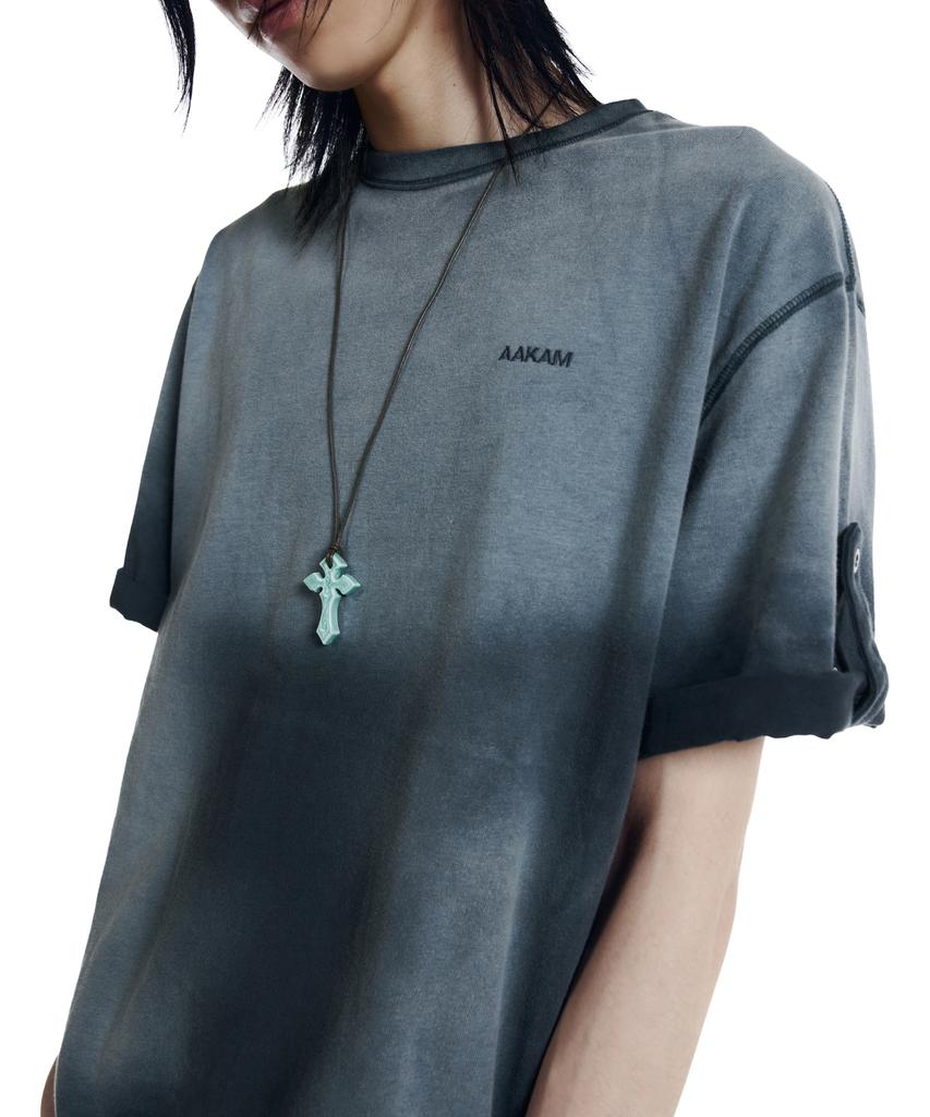 AAKAM Dirty Mist Roll-Up Half Top (Navy)