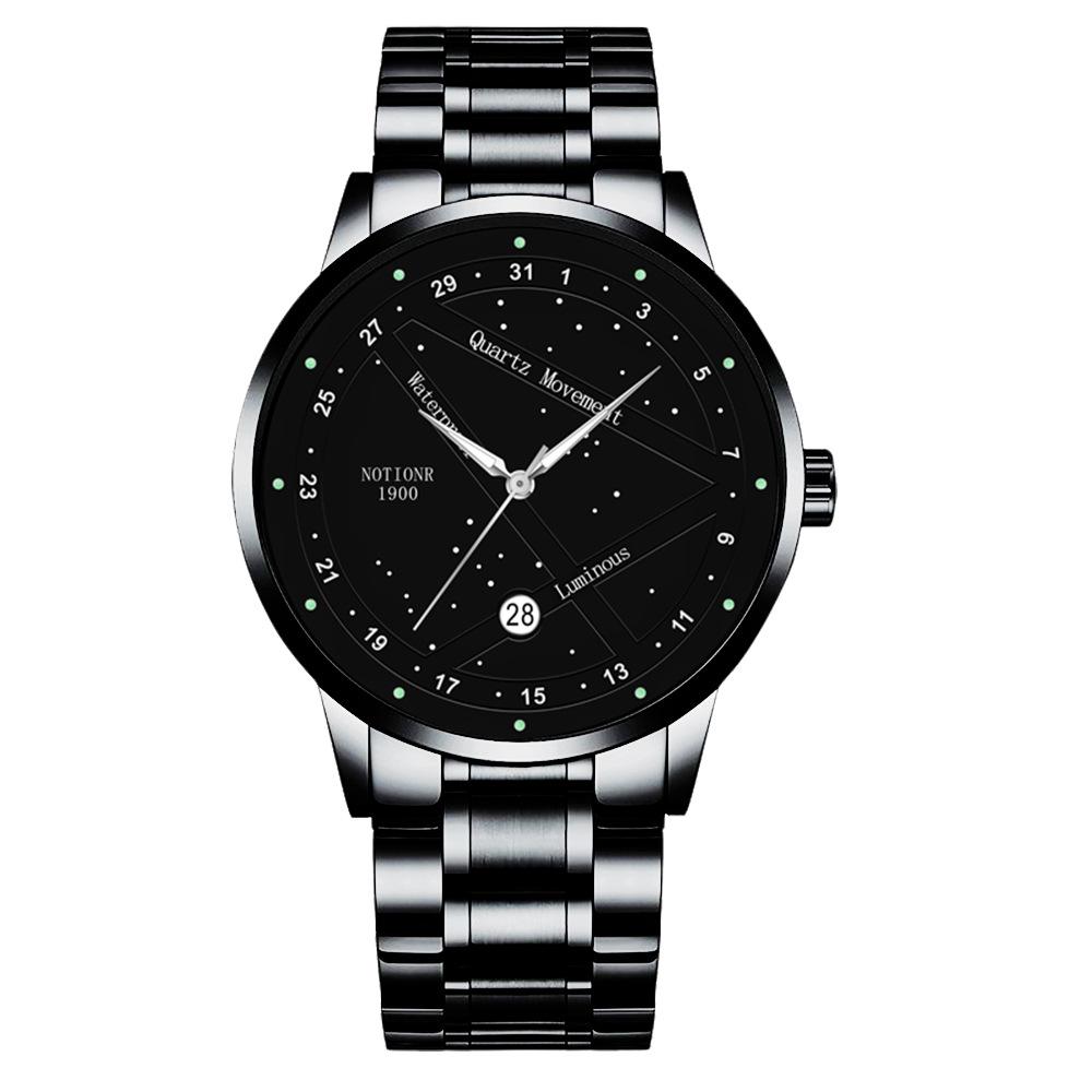 Creative Steel Belt Men S Watch Trend Simple Starry Sky Waterproof Luminous Calendar Quartz Watch