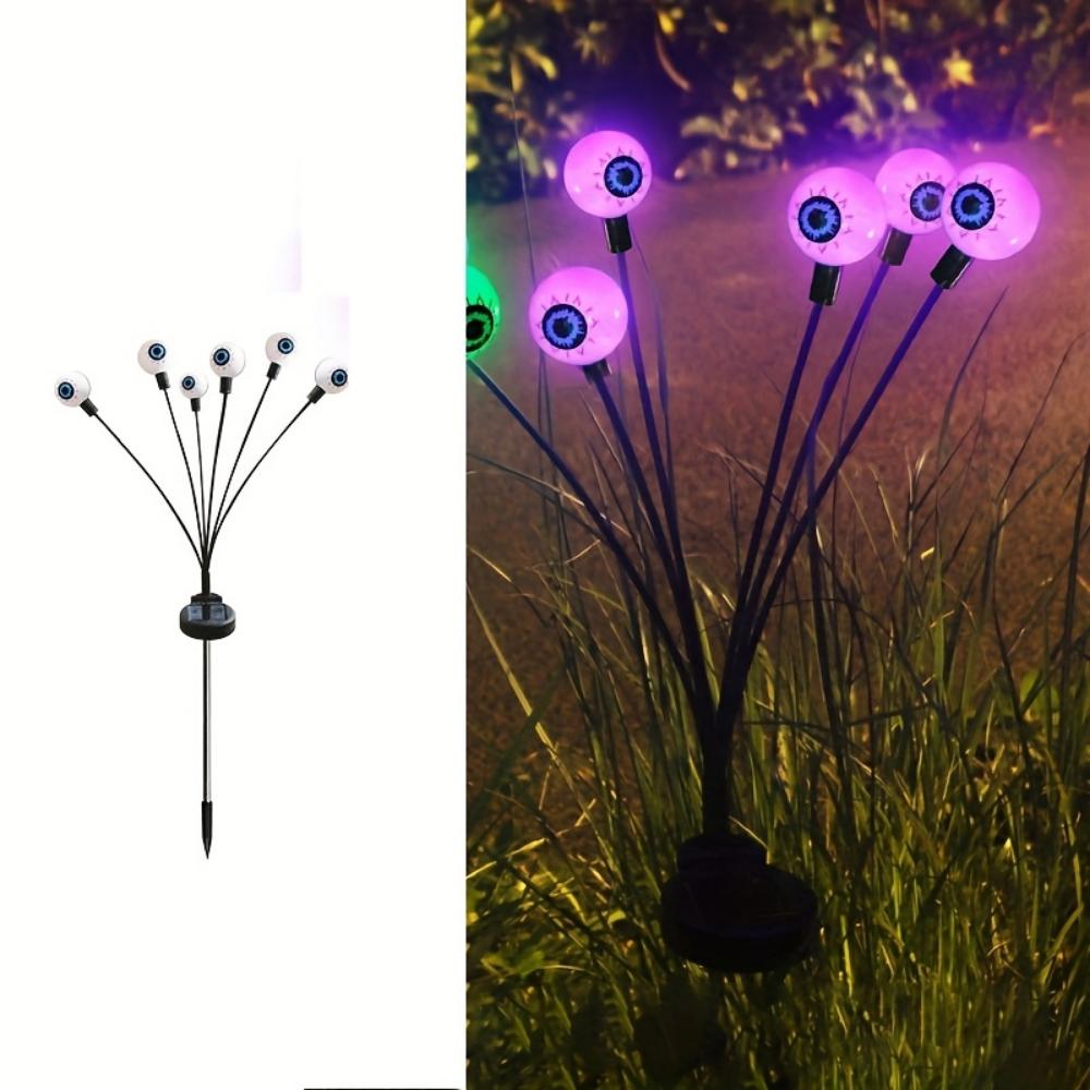 Horror Augapfel Solar Gartenleuchte Halloween Dekoration Außen Schwingende Glühwürmchen, Geisterlichter Solar für Rasen, Terrasse, Partydekoration