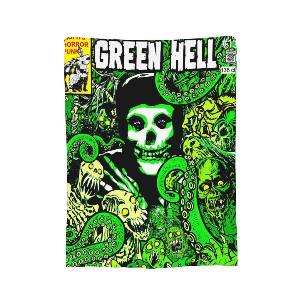 Misfits Green Hell Blankets Fleece Decoration Multi-function Super Warm Throw Blanket for Sofa Bedroom Bedspreads