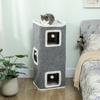 Scratching Barrel 100 cm High 41 x 41 cm Four-Story for 1-2 Cats Grey