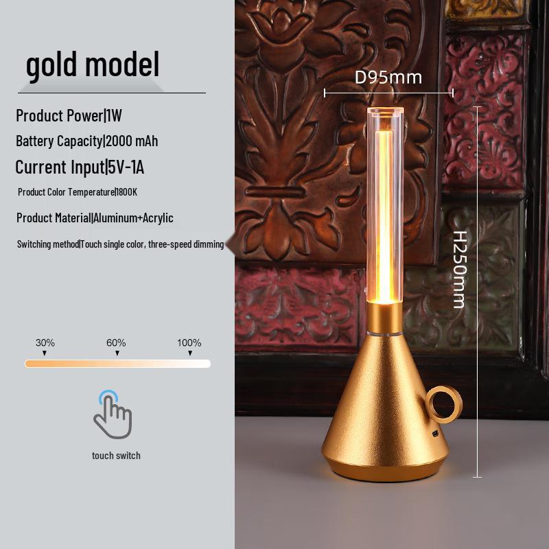 

Перезаряжаемая настольная лампа в ретро-стиле под керосиновую лампу