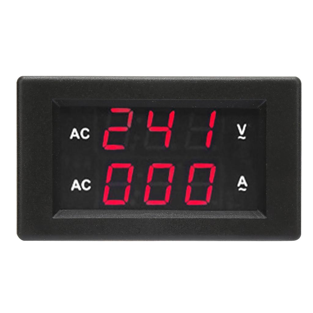 LED Digital Display AC 100.300V Voltmeter 0-100A   Meter(Red Red)