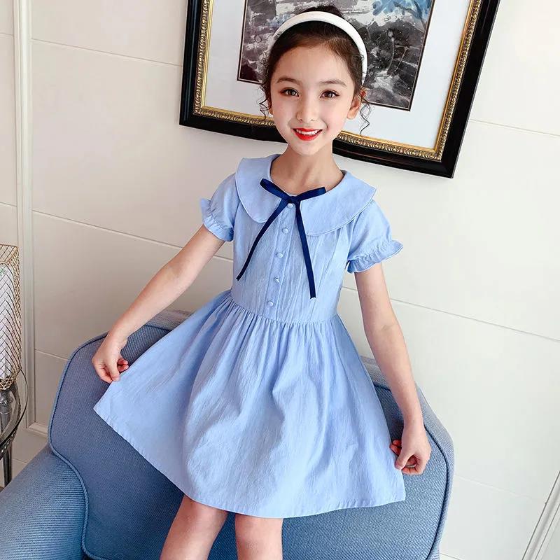 Girls' Dresses Summer Dresses Girls Princess Dresses Children's Summer Solid Color Cotton Skirts