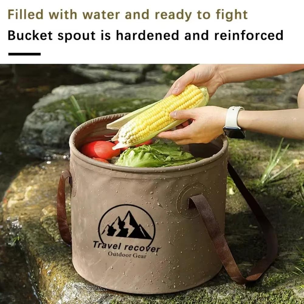 20L Folding Bucket Outdoor Portable Hand-held Fishing Bucket Large Capacity Camping Travel Storage Bucket Camping Essential