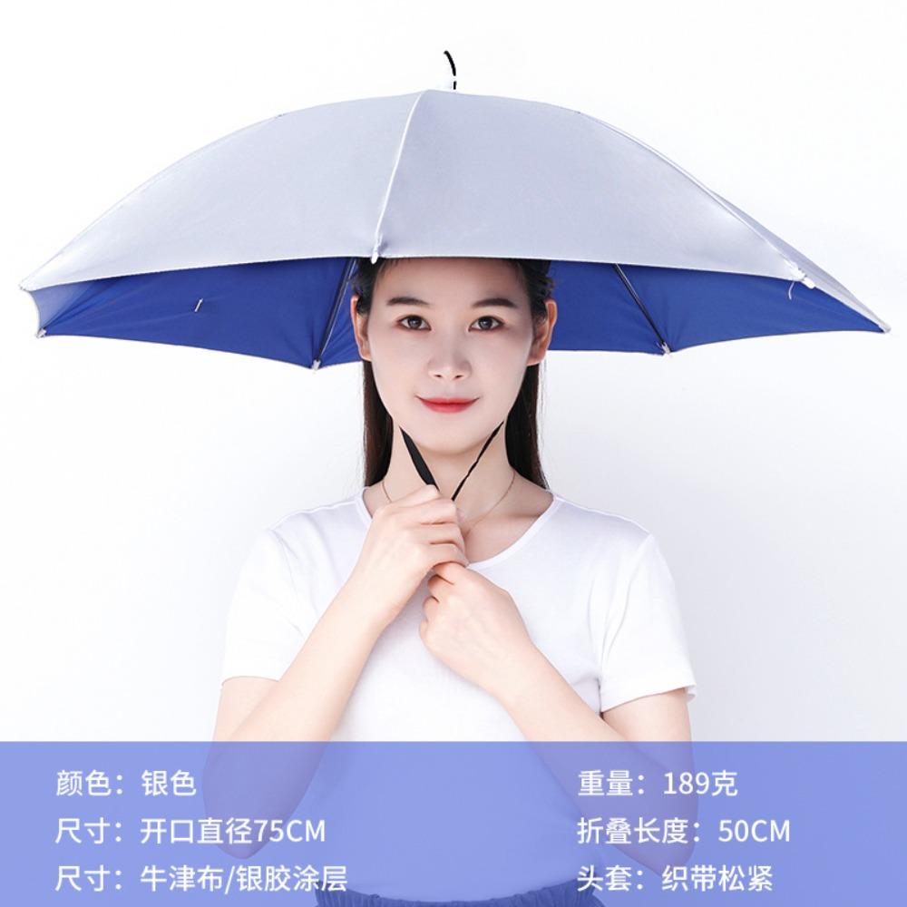 77cm Portable Rain Umbrella Hat Foldable Outdoor Fishing Sunshade Waterproof Camping Headwear Beach Head Hats Fishing Hat