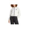Adidas Solid Color Fitted Zip-Up Cropped Hoodie Jacket Women Outerwear Beige IS0660
