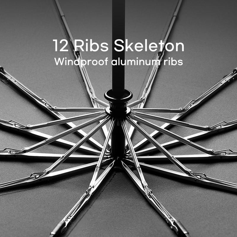 Новый автоматический зонт для мужчин ветрозащитный 12 ребер прочный складной зонт — фото 6