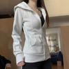 Slim-fit Cardigan Sweater Jacket Women's Fleece Thickened Autumn and Winter Hoodie Waist Tight Short Top Women's Clothing