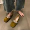 French gentle and versatile flat Mary Jane shoes 2025 new spring and autumn rhinestones with ballet style square head shallow mouth single shoes